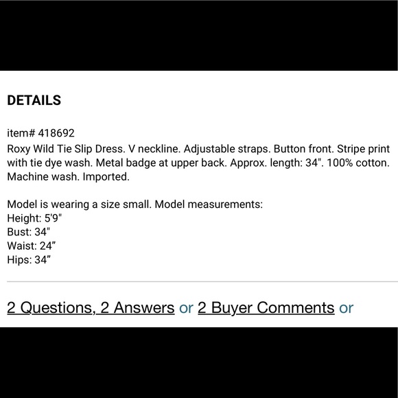 NWT Roxy Wild Tie Slip Dress - Picture 5 of 6